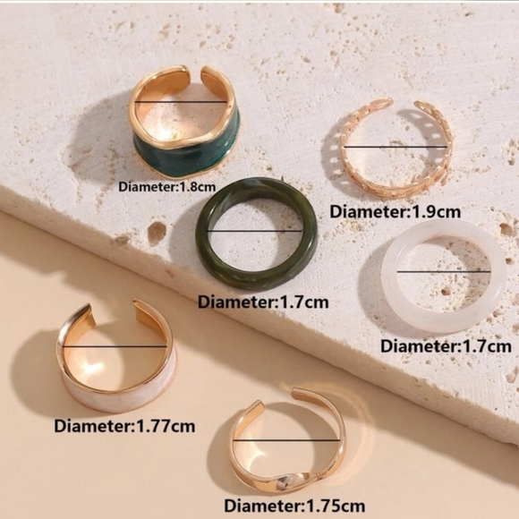 Marble Cuff & Acrylic Ring Set - Picture 4 of 4